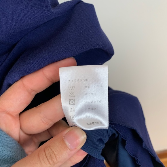 Weekend Rumere A-line Overlay Midi Dress 38 US Size 4 Navy 3/4 Sleeve - Picture 9 of 9